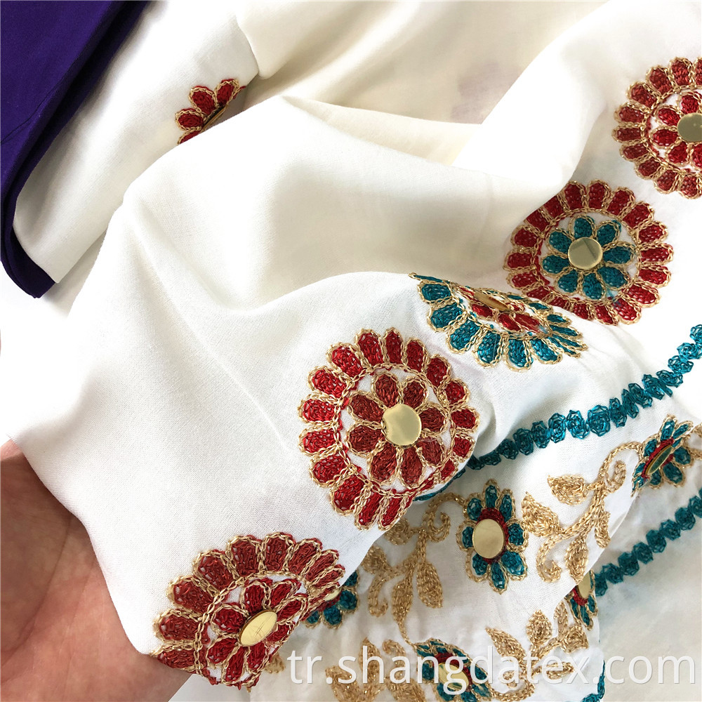 Embroidery With Golden Big Spangle For Dress